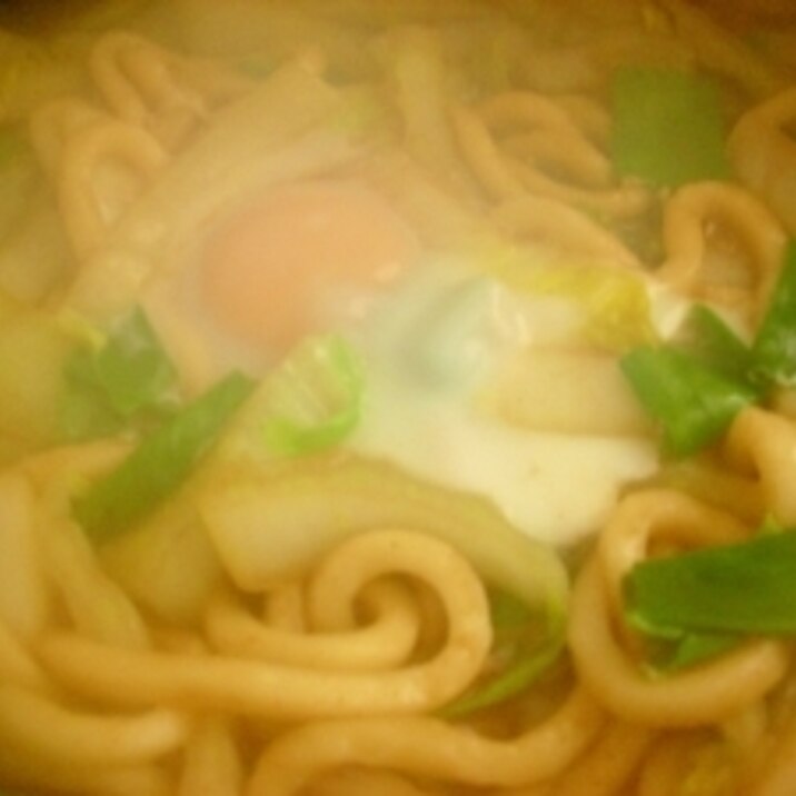 すき焼きの残りで！うどん